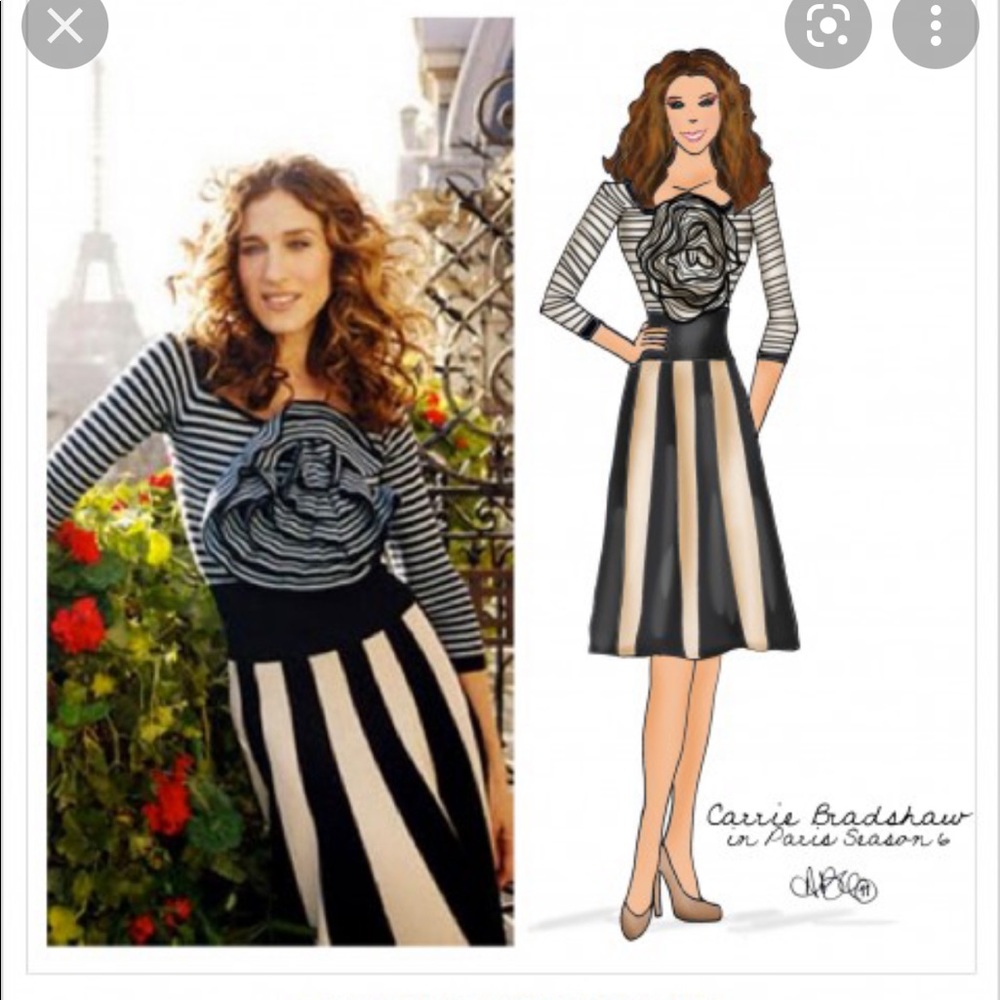 Fit and Flare striped knitted skirt ✨Very Parisian